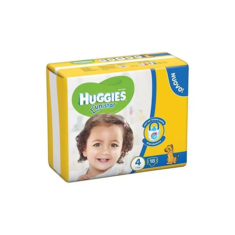 8 X PANNOLINI HUGGIES UNISTAR TAGLIA 4 144 PEZZI