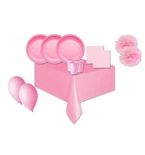KIT N.56 COORDINATO TAVOLA ROSA MONOCOLORE
