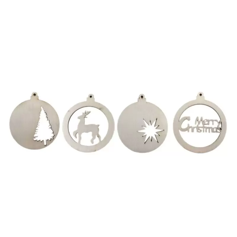 DECORAZIONI DI NATALE SFERE PIATTE 24 PZ
