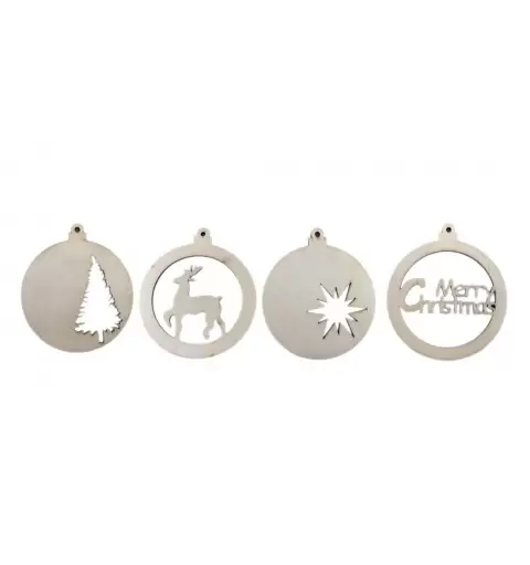 DECORAZIONI DI NATALE SFERE PIATTE 24 PZ
