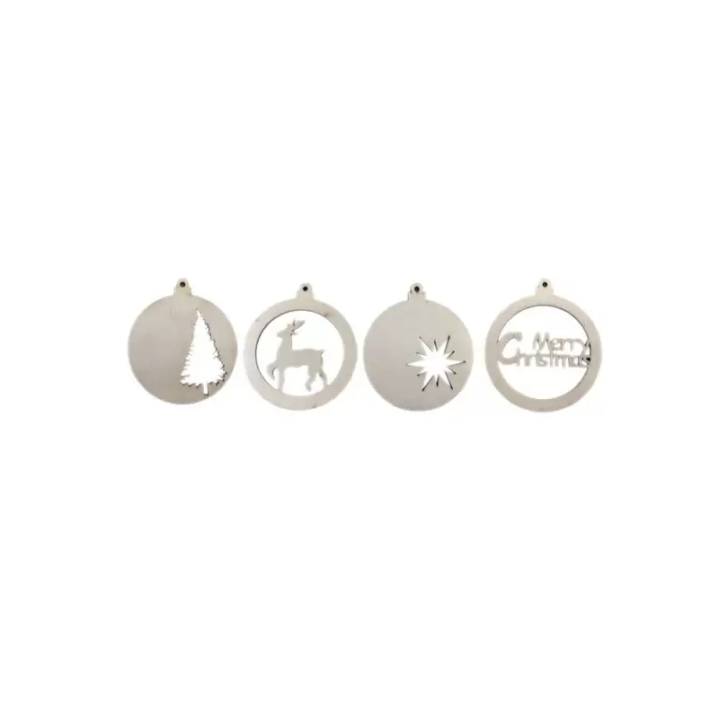 DECORAZIONI DI NATALE SFERE PIATTE 24 PZ