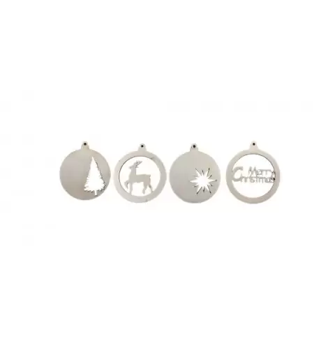DECORAZIONI DI NATALE SFERE PIATTE 24 PZ