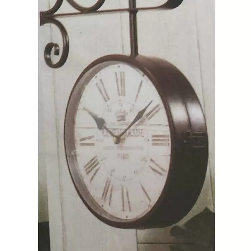 OROLOGIO DA PARETE DOPPIO IN FERRO