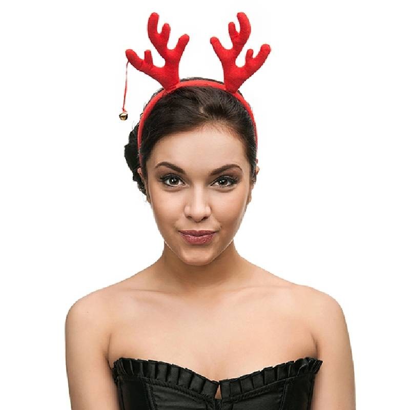 Cerchietto per capelli con corna di renna per feste di Natale e Pasqua orecchie di renna con campanelle 