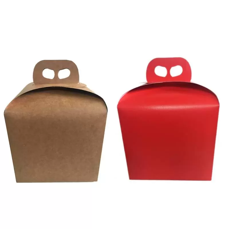SCATOLA PORTA PANETTONE ROSSA/AVANA  (38019-87863) 5PZ
