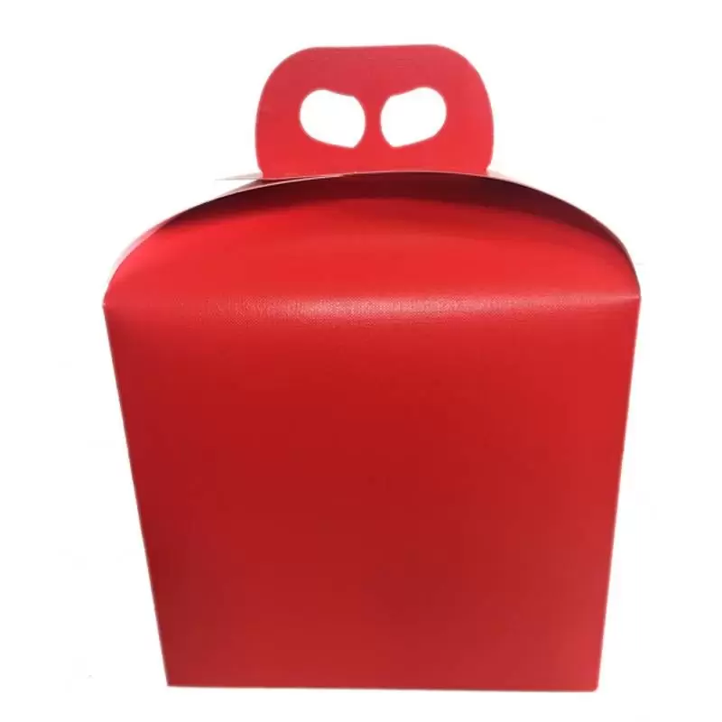 SCATOLA PORTA PANETTONE ROSSA/AVANA  (38019-87863) 5PZ