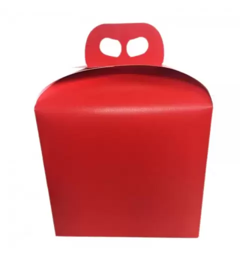 SCATOLA PORTA PANETTONE ROSSA/AVANA  (38019-87863) 5PZ