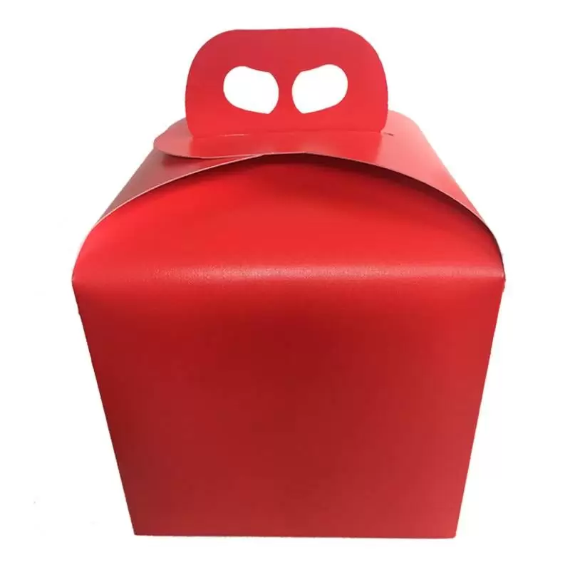 SCATOLA PORTA PANETTONE ROSSA/AVANA  (38019-87863) 5PZ