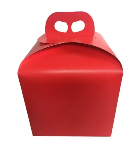 SCATOLA PORTA PANETTONE ROSSA/AVANA  (38019-87863) 5PZ