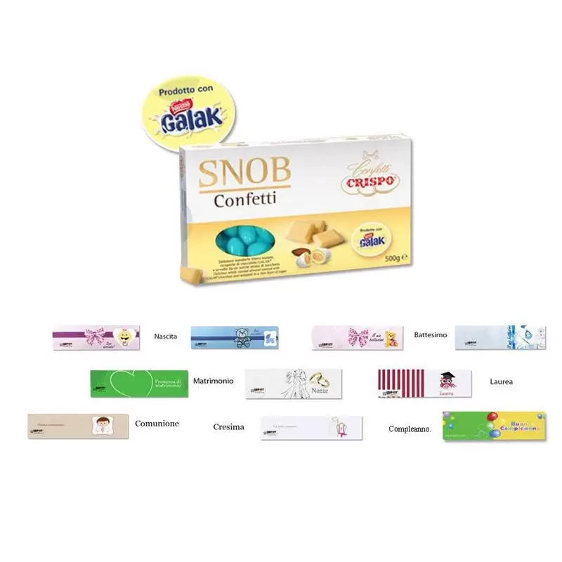 CONFETTI SNOB GALAK CELESTE CON BOGLIETTINI