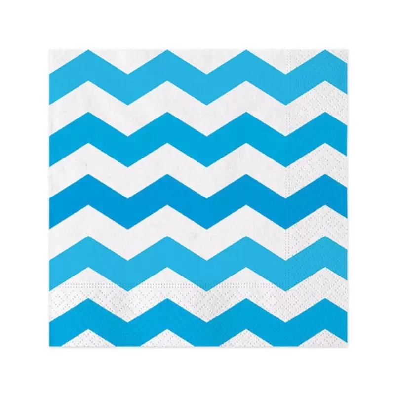 KIT N.6 ADDOBBI COMPLEANNO ZIG ZAG TURCHESE