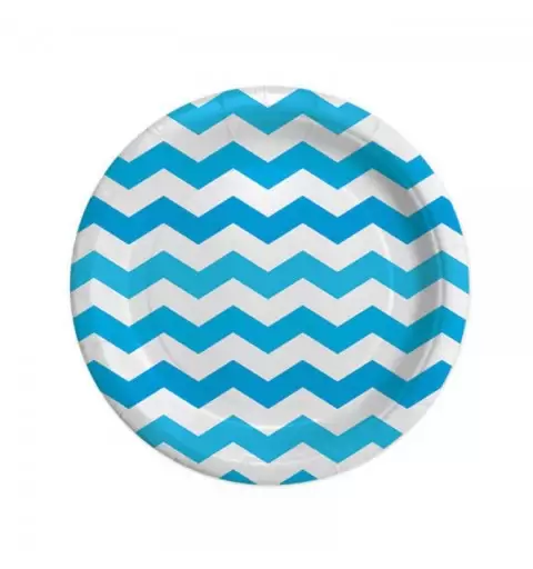 KIT N.6 ADDOBBI COMPLEANNO ZIG ZAG TURCHESE