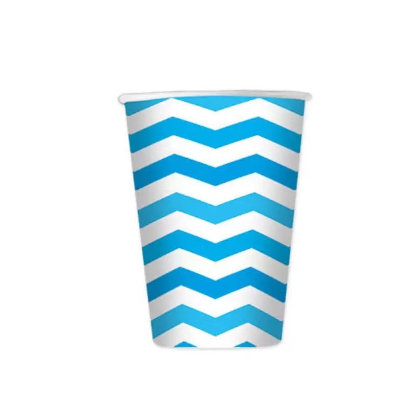 KIT N.6 ADDOBBI COMPLEANNO ZIG ZAG TURCHESE