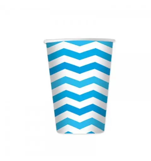 KIT N.6 ADDOBBI COMPLEANNO ZIG ZAG TURCHESE