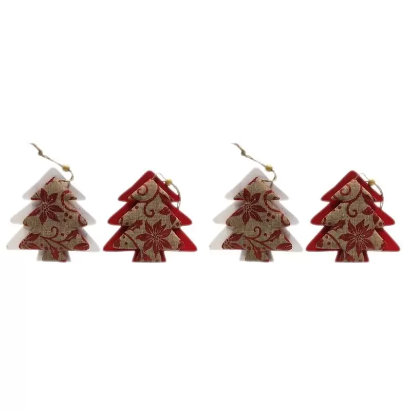 ALBERO LEGNO DA APPENDERE IMBOTTITURA JUTA (2 BIANCHI-2 ROSSI) 4 PZ COD.144223