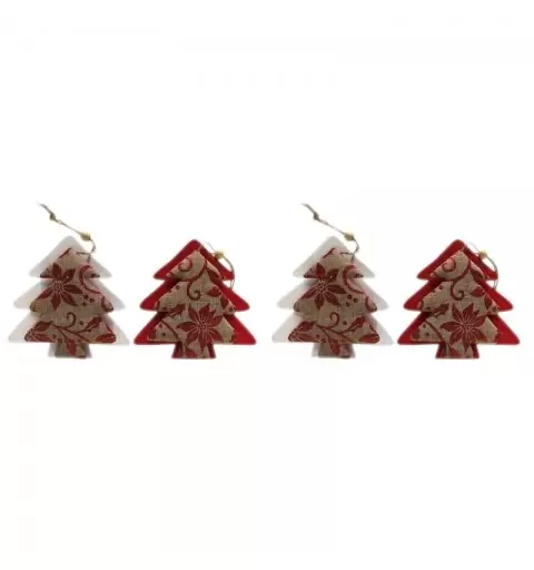 ALBERO LEGNO DA APPENDERE IMBOTTITURA JUTA (2 BIANCHI-2 ROSSI) 4 PZ COD.144223