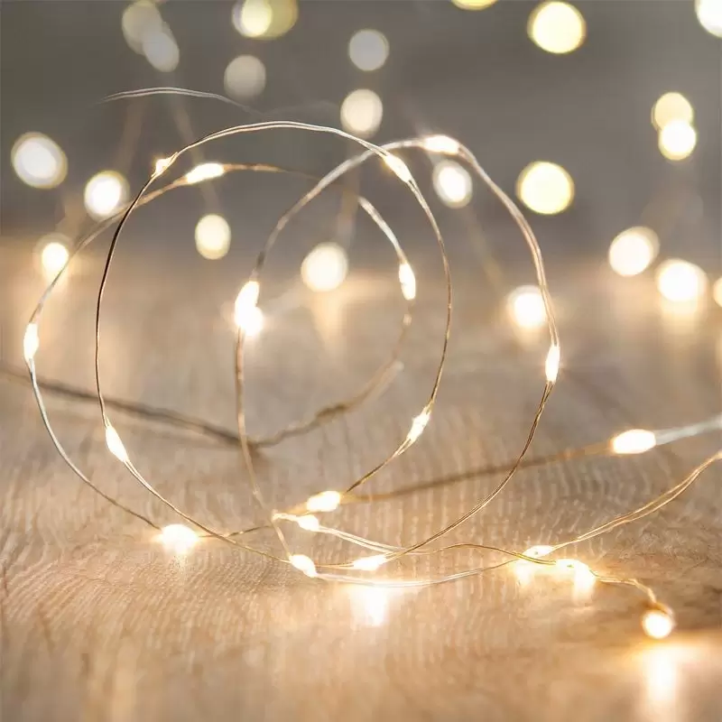 CATENA 30 MINI LUCI LED A BATTERIA (LUCE BIANCA/LUCE BIANCA CALDA) 2 PZ