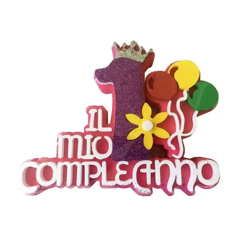 KIT PRIMO COMPLEANNO POIS  ROSA CON CENTROTAVOLA