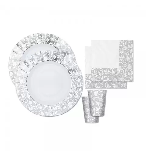 KIT N.2 COORDINATO TAVOLA CELEBRITY ARGENTO