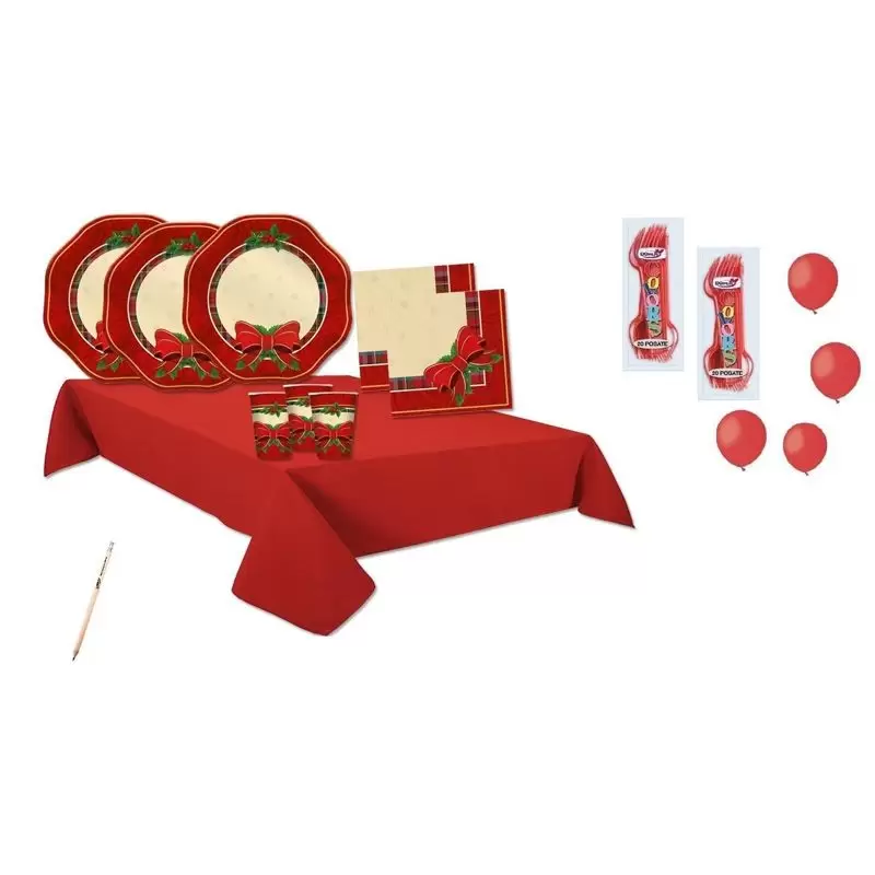 KIT N. 6 COORDINATO FESTA CHRISTMAS RIBBON