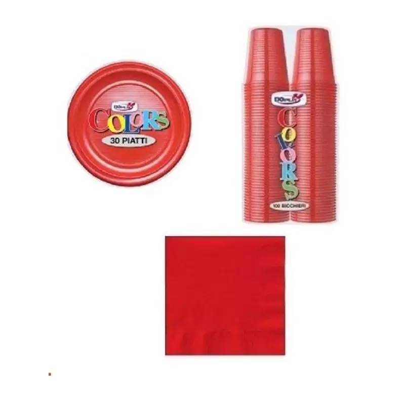 KIT N. 7 COORDINATO FESTA ROUGE METALLIC