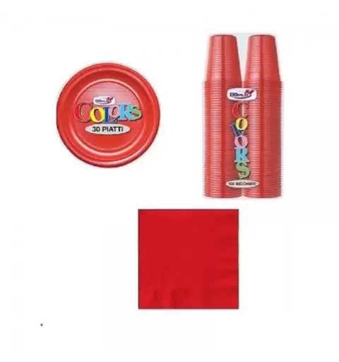 KIT N. 7 COORDINATO FESTA ROUGE METALLIC