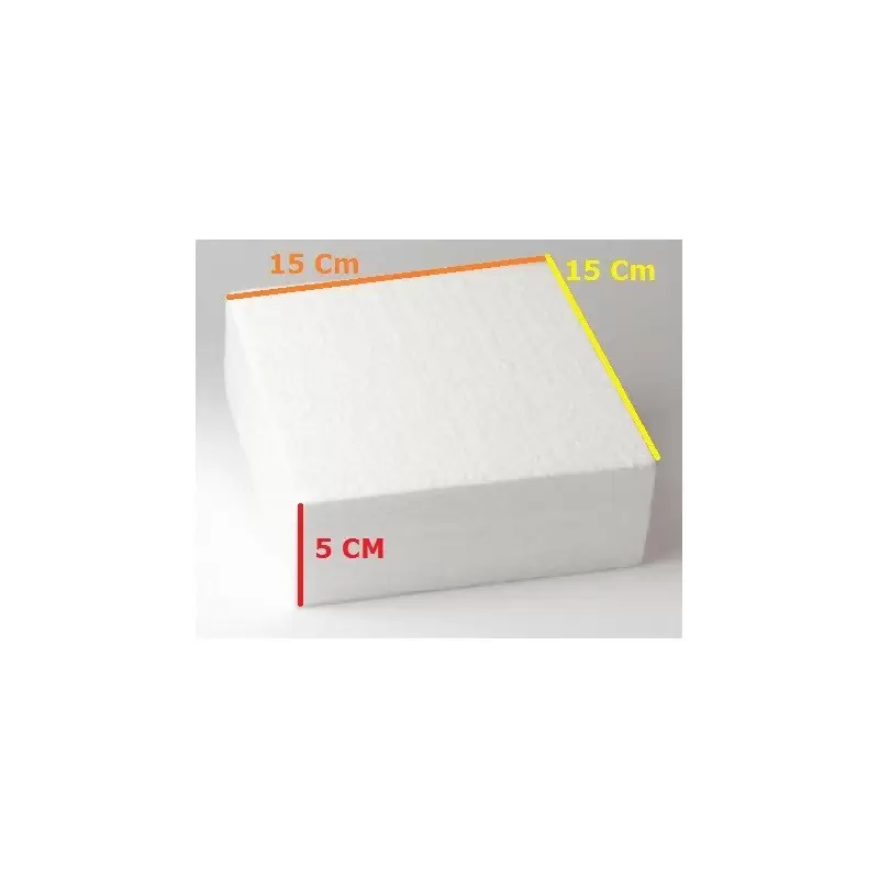 2 BASE PER TORTA A FORMA QUADRATA 15x15x5 CM