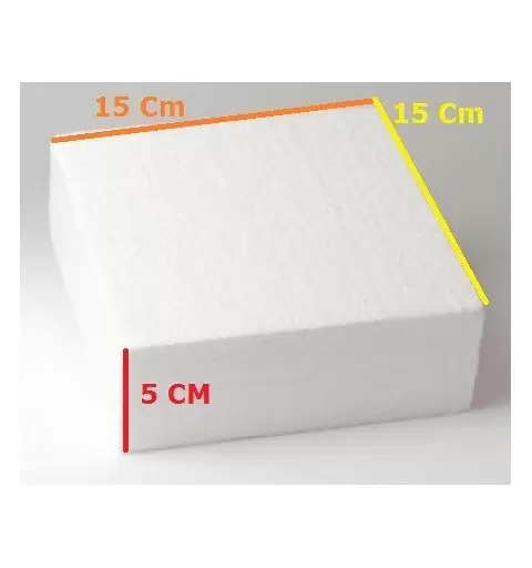 2 BASE PER TORTA A FORMA QUADRATA 15x15x5 CM