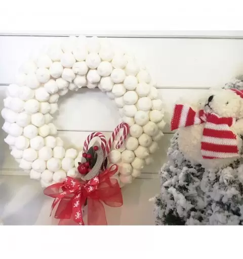 GHIRLANDA NATALIZIA DI CARAMELLE MARSHMALLOW - KIT FAI DA TE