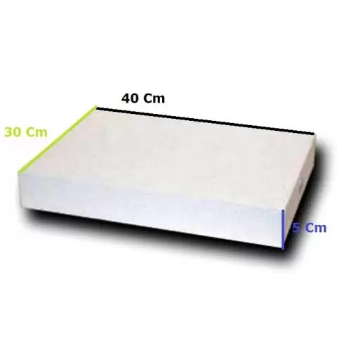 2 BASE PER TORTA A FORMA RETTANGOLARE 40X30X5 CM