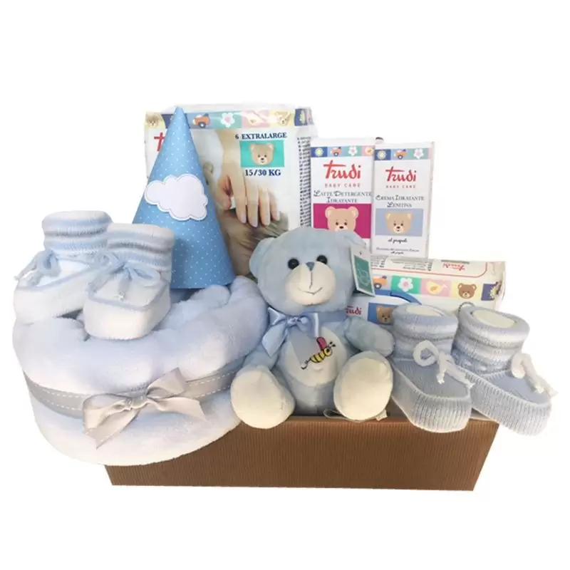 CESTO REGALO NASCITA VASSOIO AVANA - KIT