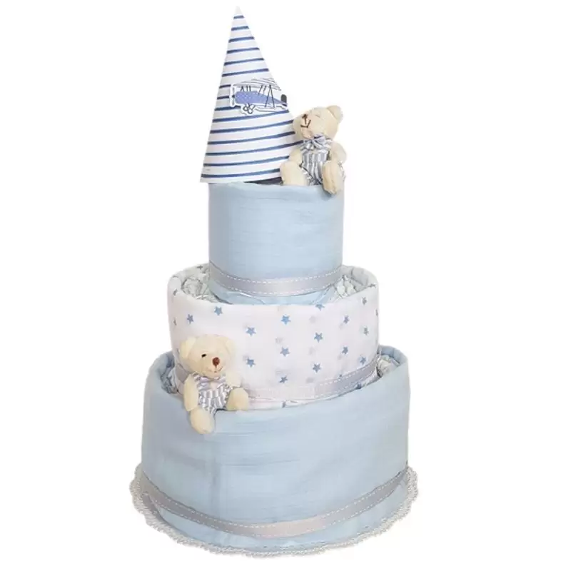 TORTA DI PANNOLINI CON GARZE BAMBINO - KIT FAI DA TE
