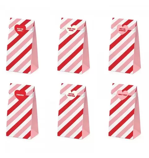 BUSTINE CARTA SWEET LOVE CON ADESIVI CUORE - 3 PCS