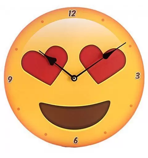 OROLOGIO DA PARETE - EMOTICON CUORI