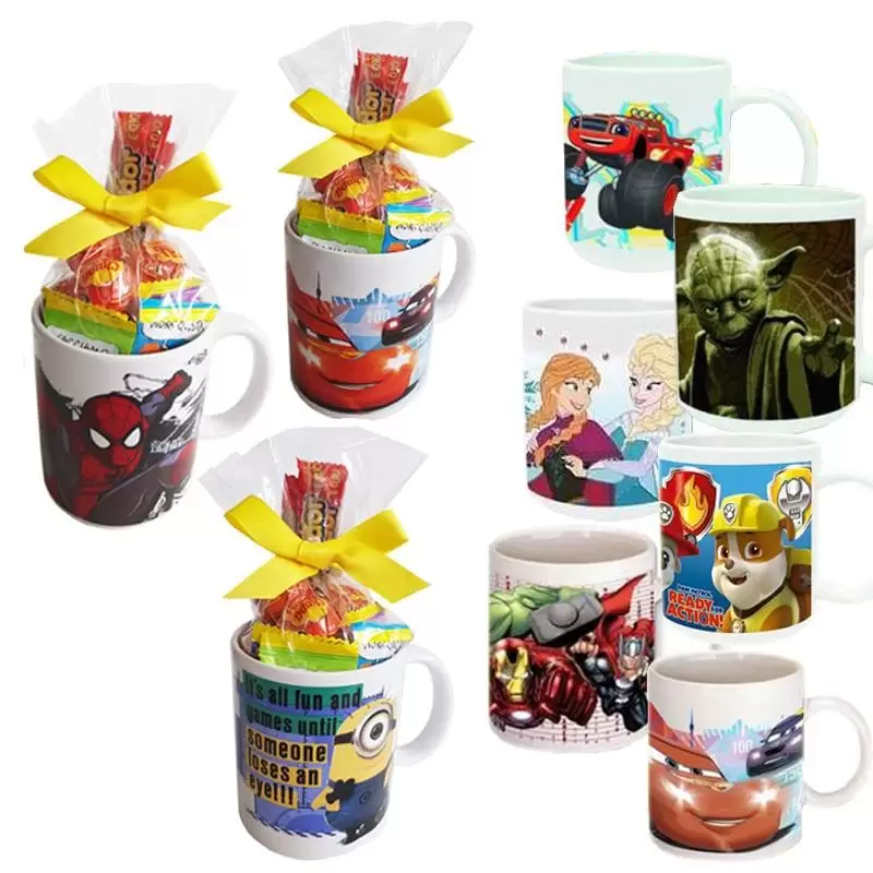 TAZZA PERSONAGGIO CON CARAMELLE - IDEA REGALO