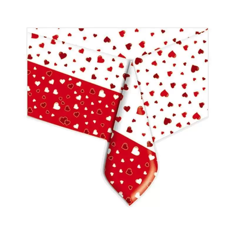 TOVAGLIA SAN VALENTINO - BIANCA CON CUORI ROSSI
