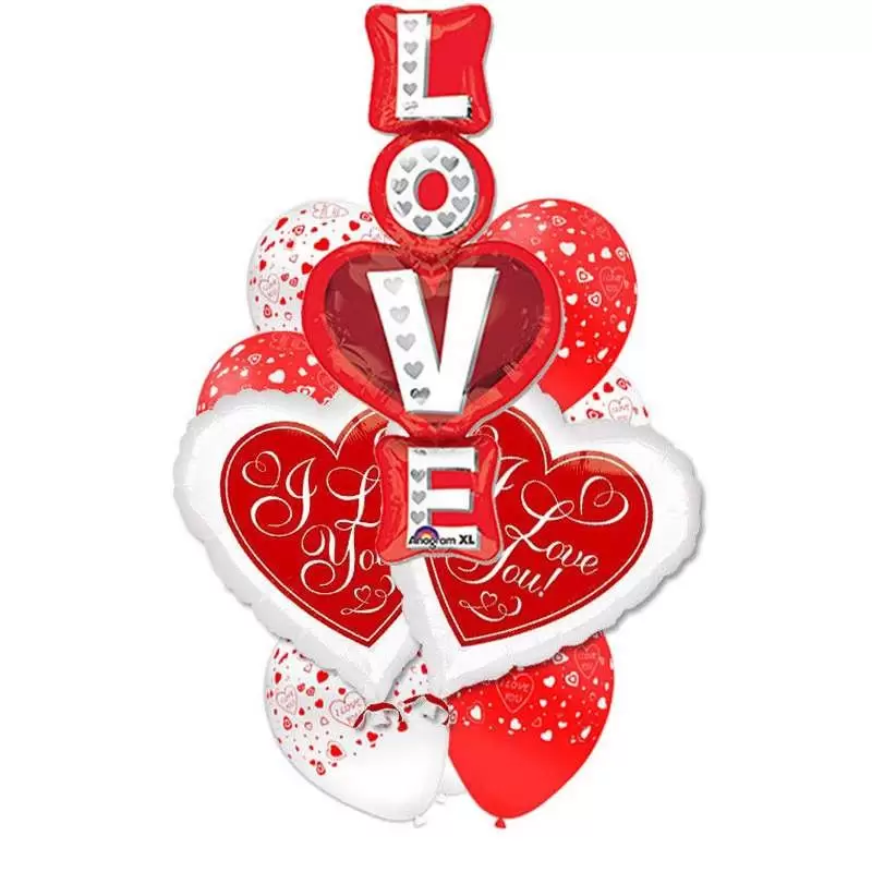 COMPOSIZIONE DI PALLONCINI - I LOVE YOU