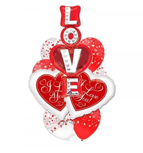 COMPOSIZIONE DI PALLONCINI - I LOVE YOU