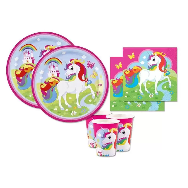 KIT N.2 UNICORNO ARCOBALENO - COORDINATO TAVOLA RAINBOW