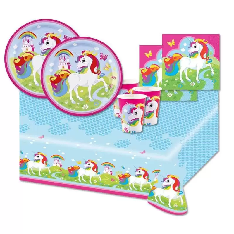 KIT N.3 RAINBOW UNICORN - ACCESSORI PER LA TAVOLA