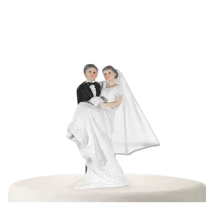 CAKE TOPPER SPOSI - SPOSA IN BRACCIO ALLO SPOSO