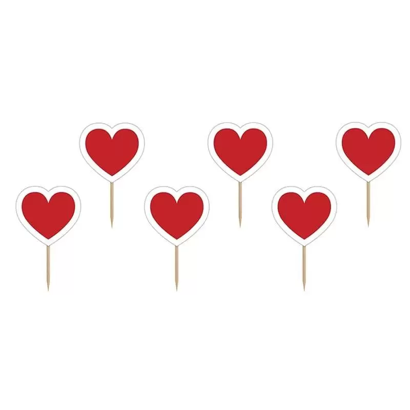 CAKE TOPPER ROMANTICI - CUORI ROSSI