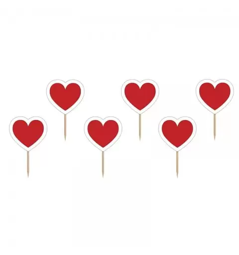 CAKE TOPPER ROMANTICI - CUORI ROSSI
