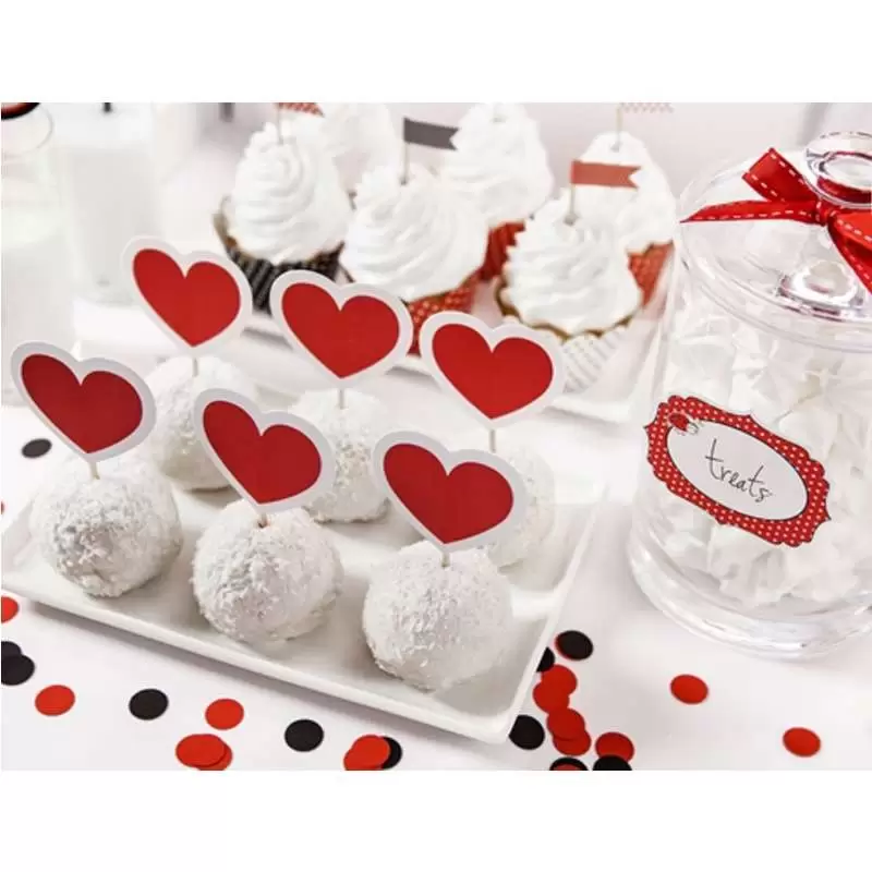 CAKE TOPPER ROMANTICI - CUORI ROSSI