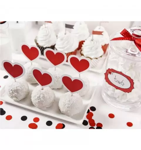 CAKE TOPPER ROMANTICI - CUORI ROSSI