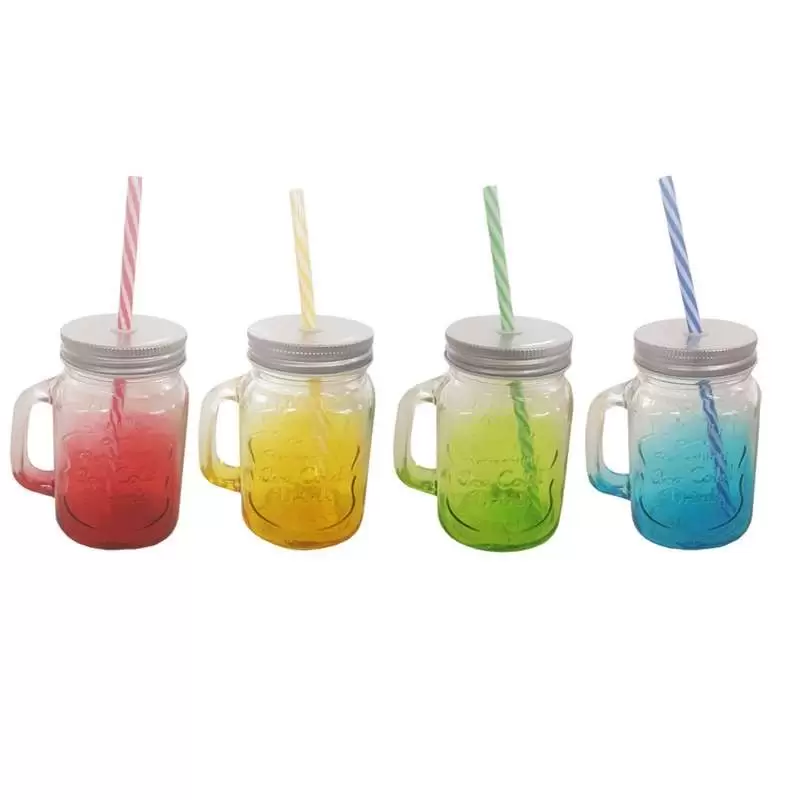 BARATTOLI COLORATI - IN VETRO CON CANNUCCIA