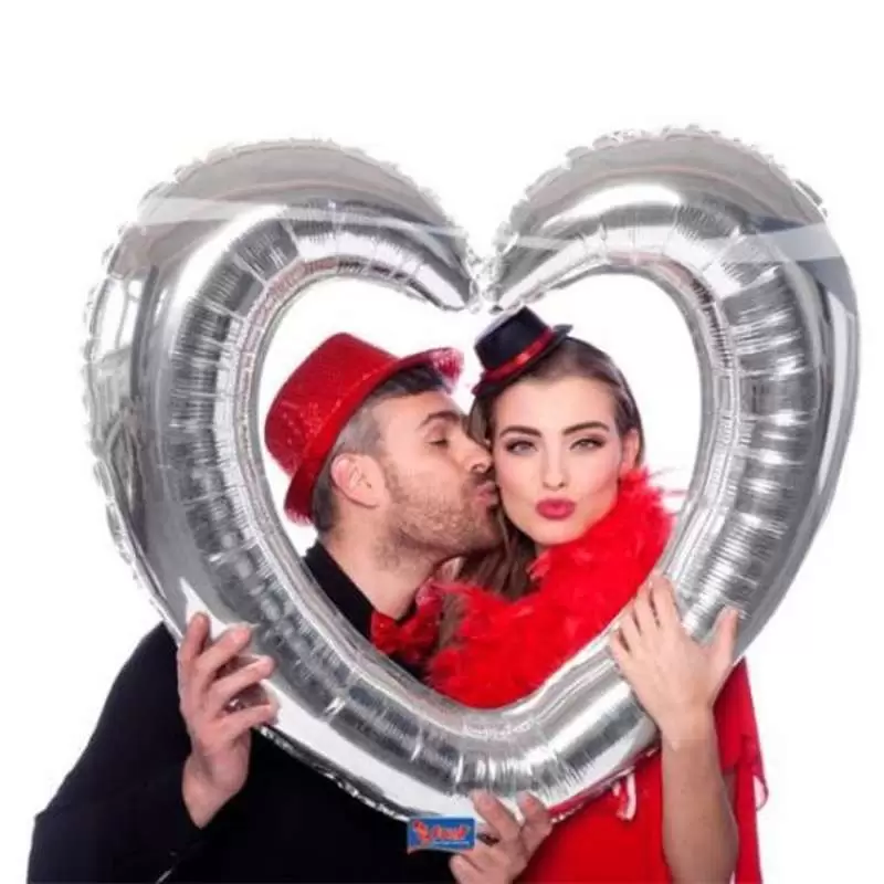 SUPERSHAPE ARGENTO - PALLONCINO A FORMA DI CUORE
