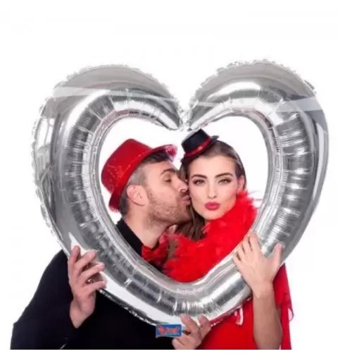 SUPERSHAPE ARGENTO - PALLONCINO A FORMA DI CUORE