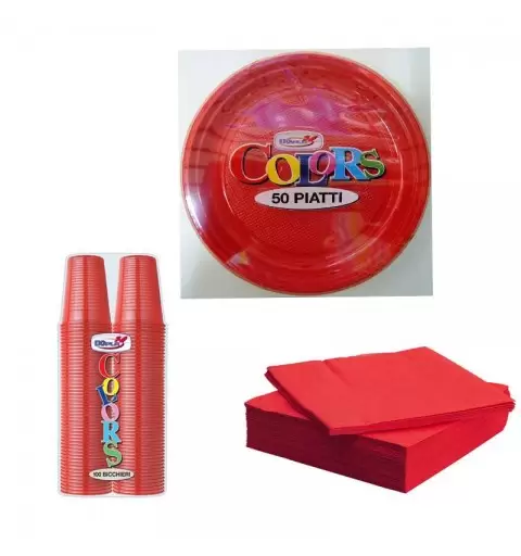 KIT N. 25 MONOCOLORE ROSSO - ACCESSORI PER LA TAVOLA