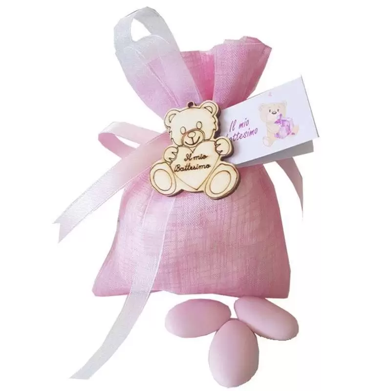 SACCHETTI BATTESIMO - CELESTE O ROSA